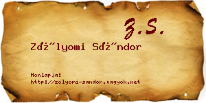 Zólyomi Sándor névjegykártya