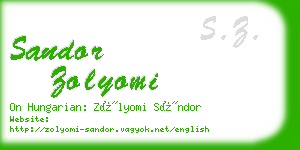 sandor zolyomi business card